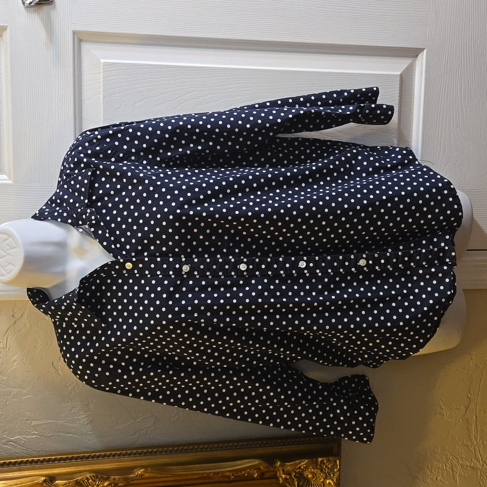 Vintage Chaps Polka Dot Button Down Shirt
